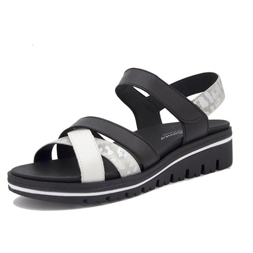 Piesanto Piesanto Ανατομικό Πέδιλο Fog 250784-768H Μαύρο-Off White