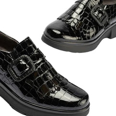 Pitillos Loafer Cross 10055 Μαύρο Λουστρίνι
