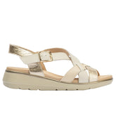 Pitillos Πέδιλο Glacia 20111 Λευκό-Μπεζ-Χρυσό