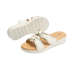Pitillos Comfort Πέδιλο Stella 5550 Άσπρο-Χρυσό