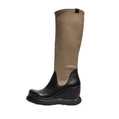 FLY London Μπότα Glin P145129002 Μαύρη-Μπεζ