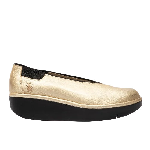 Fly London Comfort Μοκασίνι Jury P501470003 Χρυσό-Μαύρο