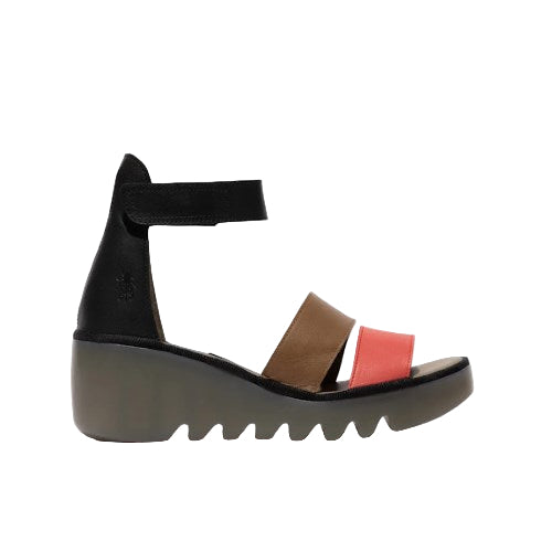 FLY London Πέδιλο Bono P501290009 Μαύρο-Ταμπά-Κοραλί