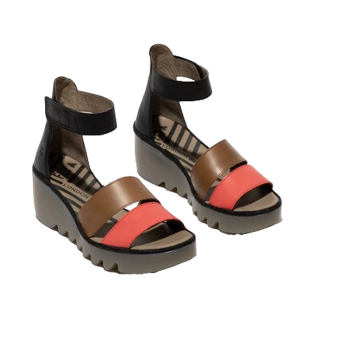 FLY London Πέδιλο Bono P501290009 Μαύρο-Ταμπά-Κοραλί