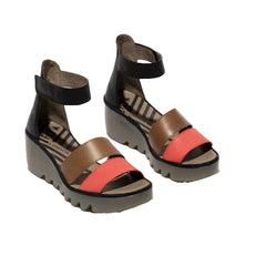 FLY London Πέδιλο Bono P501290009 Μαύρο-Ταμπά-Κοραλί