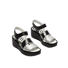 FLY London Πέδιλο Bexy P501575004 Ασημί-Ανθρακί-Μαύρο