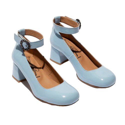 FLY London Γόβα Sazi P145082001 Γαλάζια Λουστρίνι