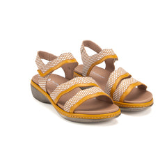 Piesanto Πέδιλο 230808-784i Μουσταρδί-Άσπρο