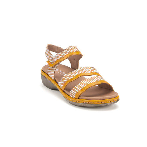 Piesanto Πέδιλο 230808-784i Μουσταρδί-Άσπρο