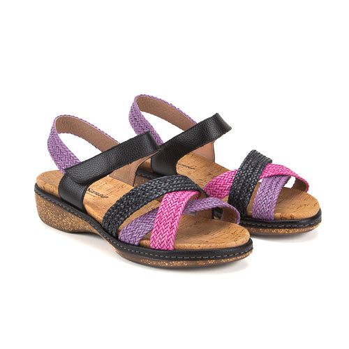 Piesanto Πέδιλο 230809-784i Μαύρο-Πολύχρωμο.