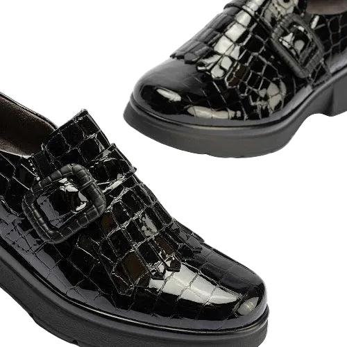 Pitillos Loafer Cross 10055 Μαύρο Λουστρίνι