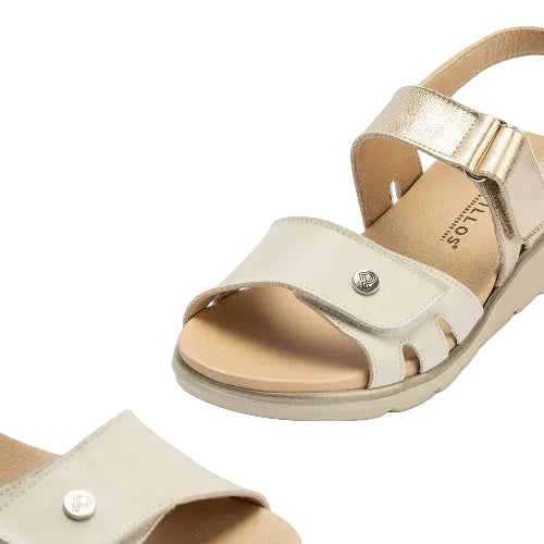 Pitillos Πέδιλο Glacio 20113 Λευκό-Μπεζ-Χρυσό