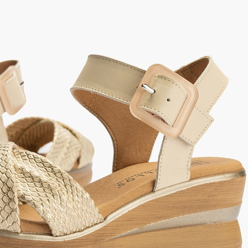 Pitillos Πέδιλο Marinel 10355 Μπεζ-Χρυσό