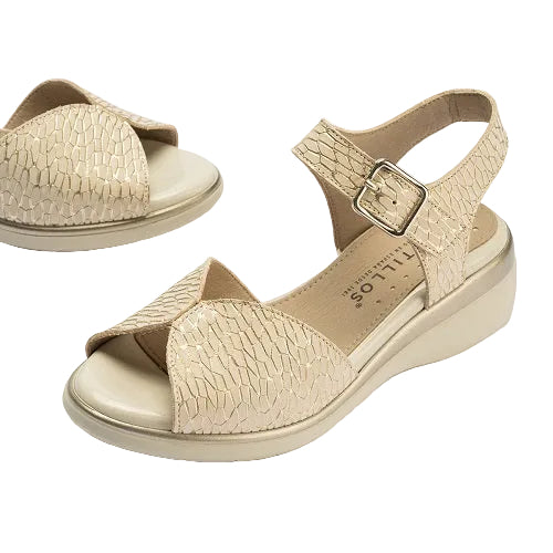 Pitillos Πέδιλο Thalia 10343 Μπεζ-Χρυσό